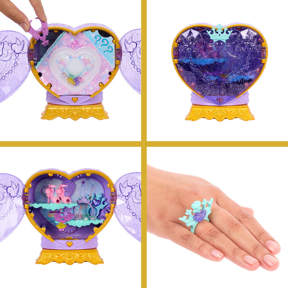 Muñeca Ariel Jewel Reveal de Disney con vestido rosa, corazón morado y accesorios - 4