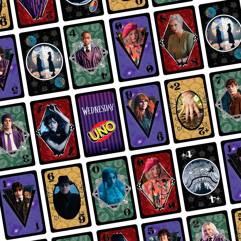 Juego de cartas UNO Miércoles Wednesday de Mattel - 5