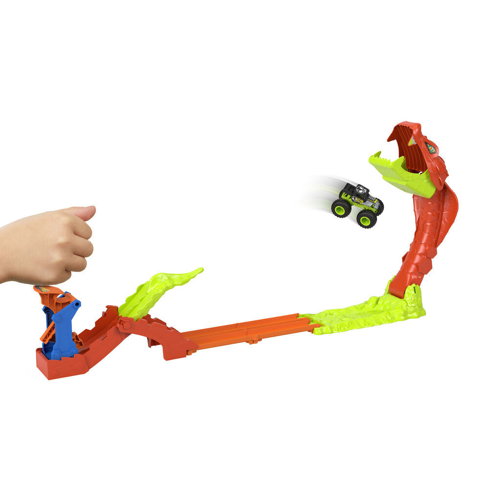 Juego Hot Wheels Monster Trucks Mordedura de Serpiente con Bone Shaker - 5