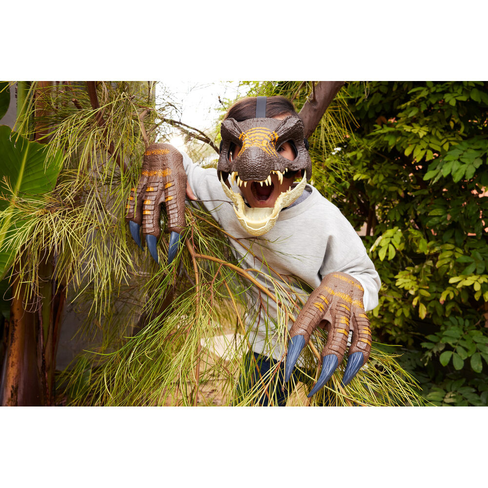 Máscara de dinosaurio Jurassic World con textura escamada y dientes decorativos - 6