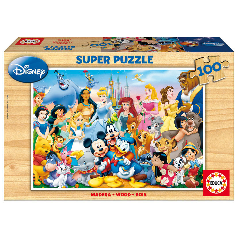 Puzzle de madera Disney de 100 piezas con personajes clásicos