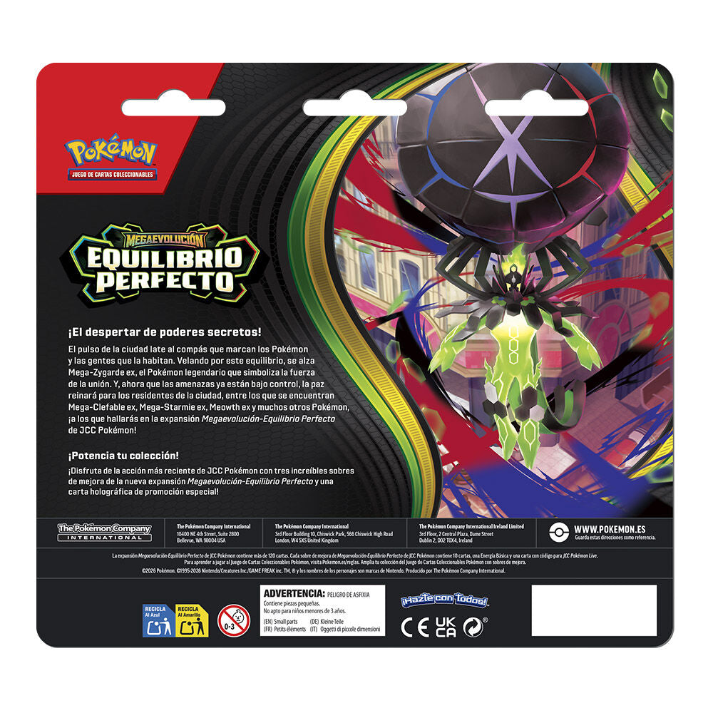 Blíster Pokémon TCG Equilibrio Perfecto con tres sobres y carta promocional de Chikorita - 2
