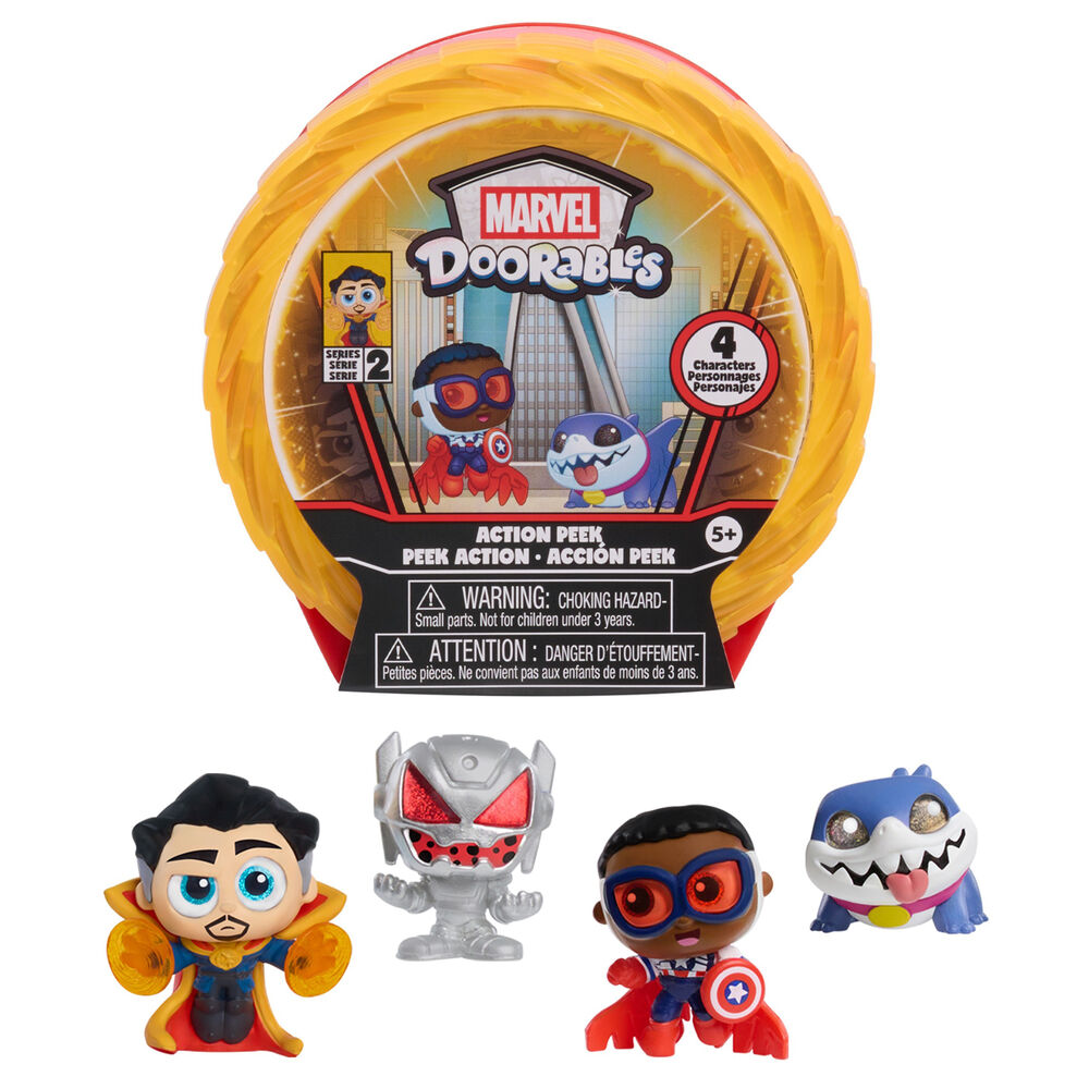 Cápsula Marvel Doorables Action Mini Peek Series 2 con 4 figuras sorpresa