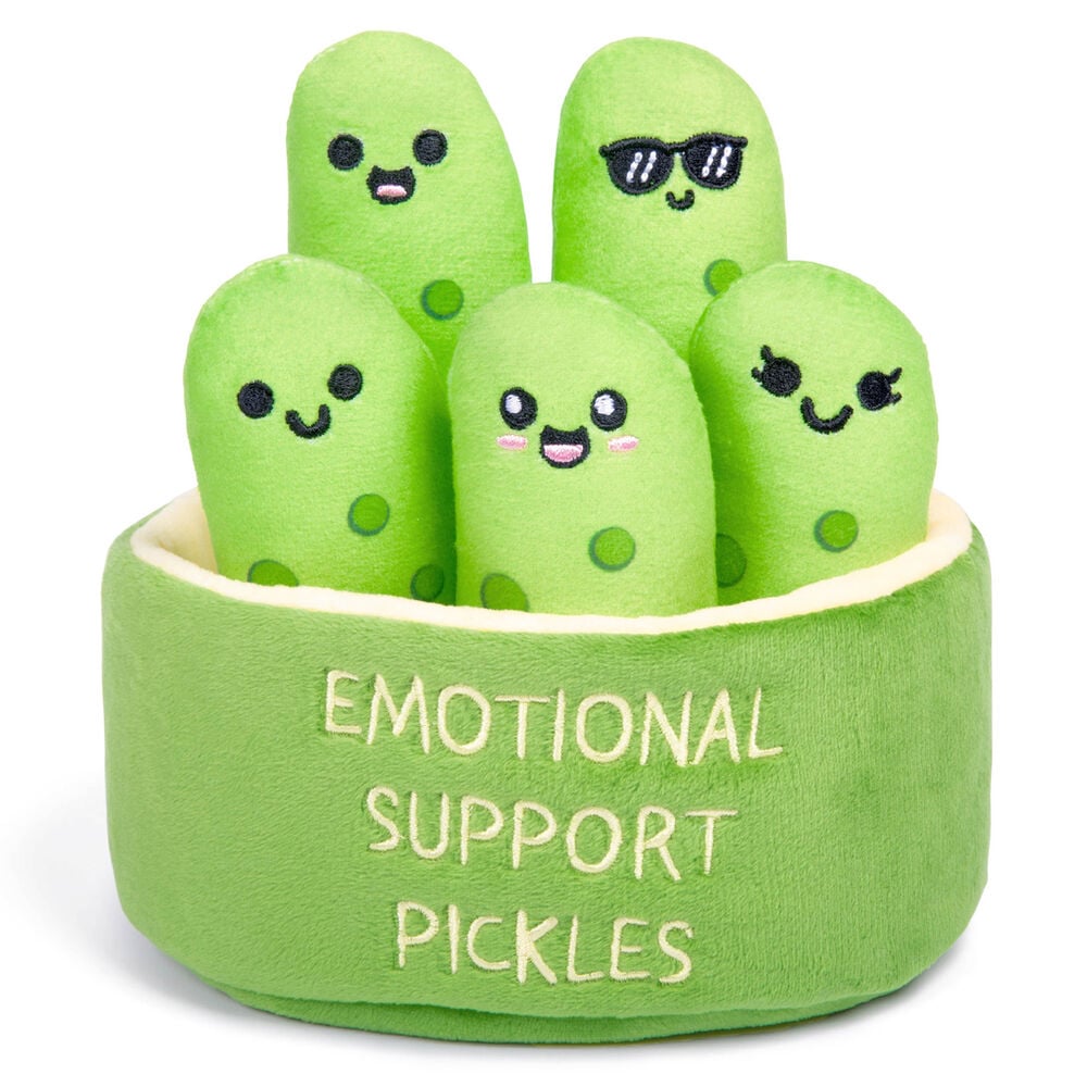 Set de cinco peluches pepinillo Emotional Support Pickles de JUST PLAY