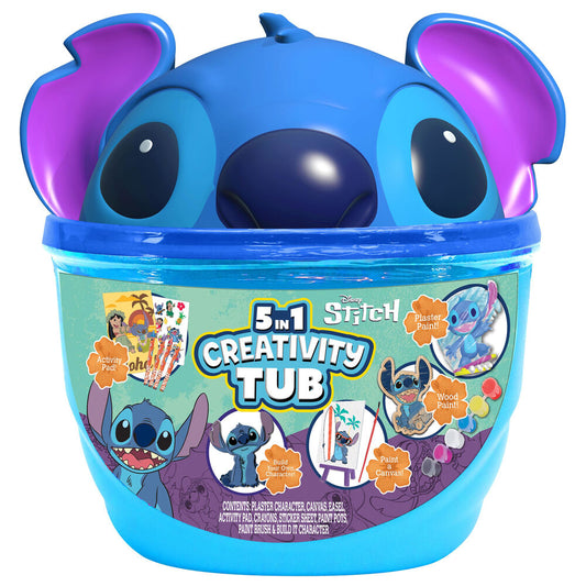 Set de manualidades Stitch Disney en cubo azul