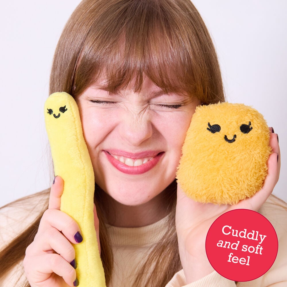 Peluches Nuggets Emotional Support amarillos en base roja - 2