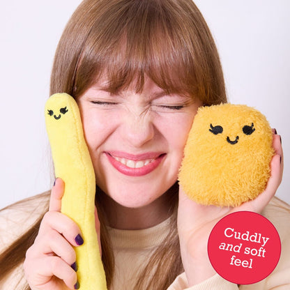 Peluches Nuggets Emotional Support amarillos en base roja - 2