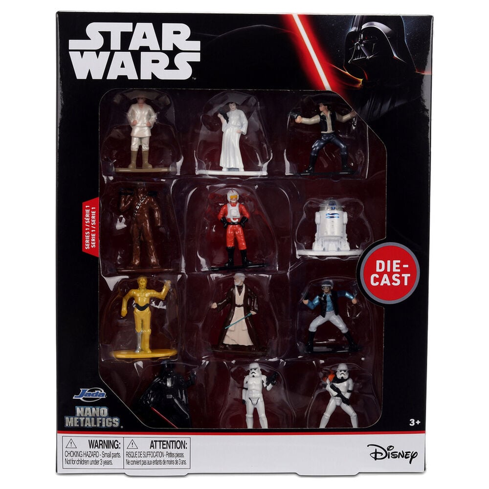 Blíster con 12 figuras Metalfigs de Star Wars de 4 cm