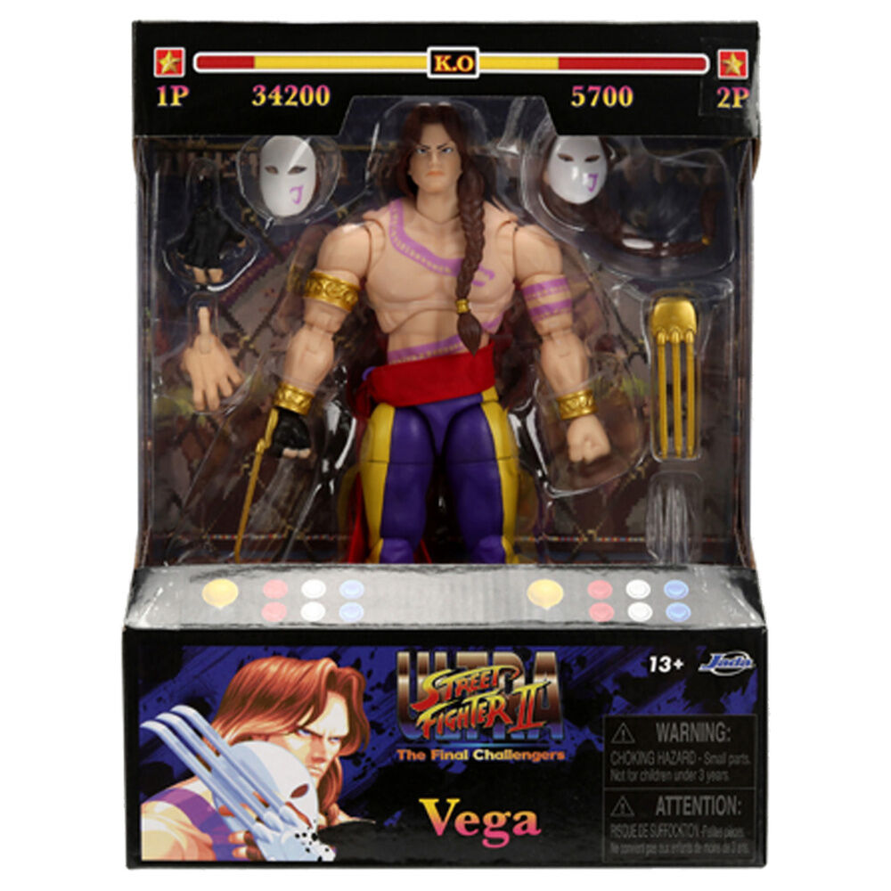 Figura articulada de Vega de Street Fighter II de 15 cm en caja