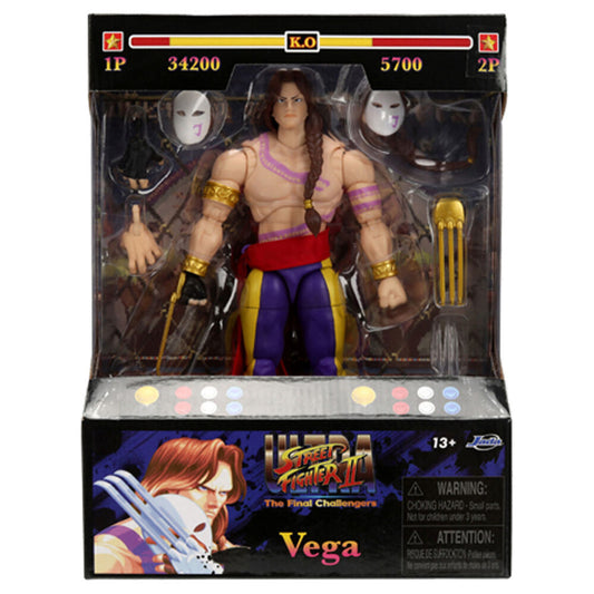 Figura articulada de Vega de Street Fighter II de 15 cm en caja