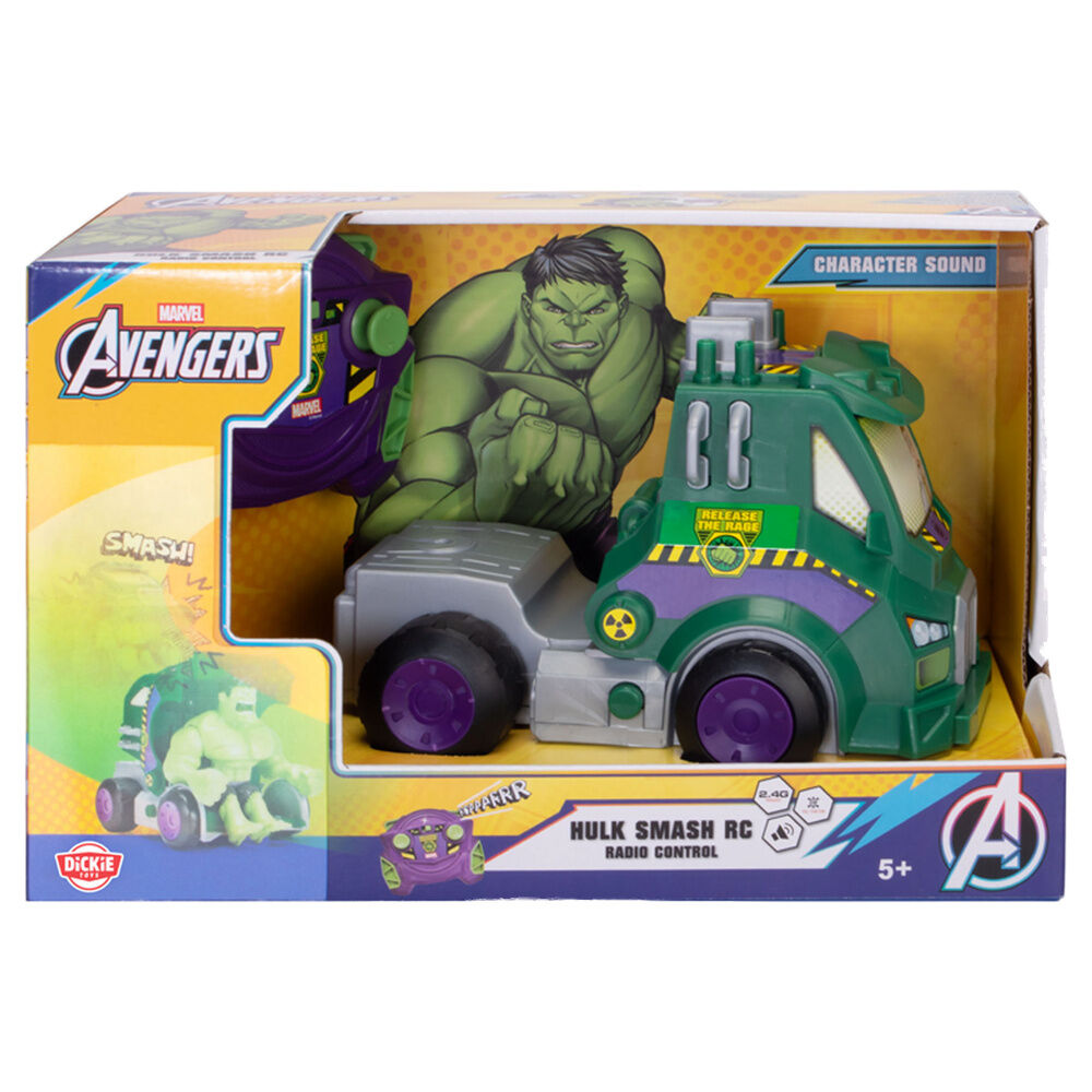 Vehículo RC Hulk Smash transformado en figura de Hulk con mando morado - 2