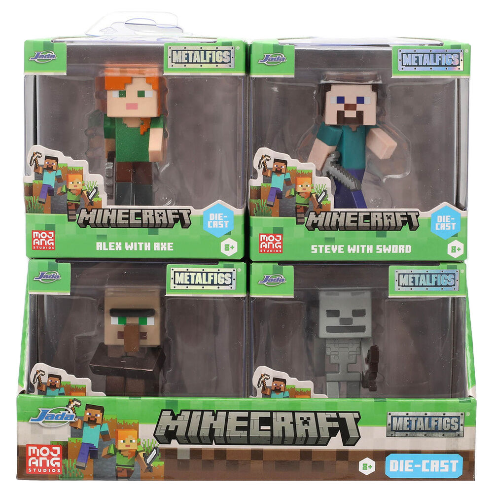 Figura Metalfigs Minecraft de 7 cm con personajes pixelados - 2