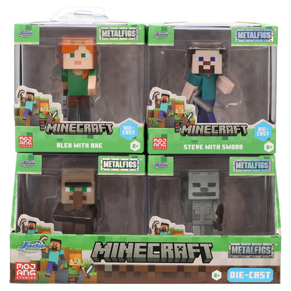 Figura Metalfigs Minecraft de 7 cm con personajes pixelados - 2