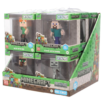 Figura Metalfigs Minecraft de 7 cm con personajes pixelados - 8