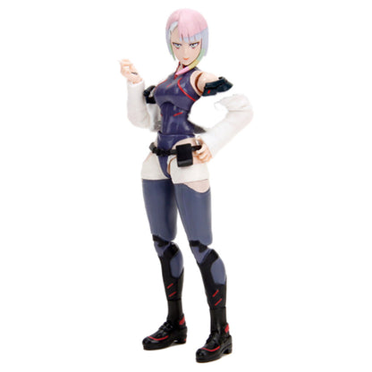 Figura articulada de Lucy de Cyberpunk: Edgerunners con cabello rosa y traje futurista morado y negro - 4