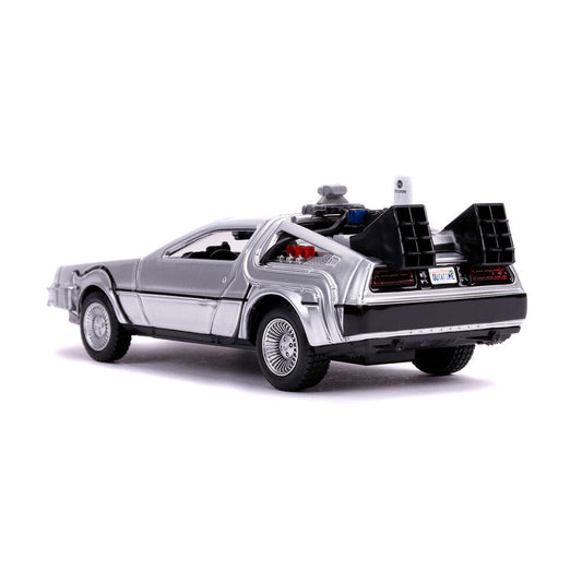 Réplica plateada del DeLorean de Regreso al Futuro II a escala 1:32 - 3
