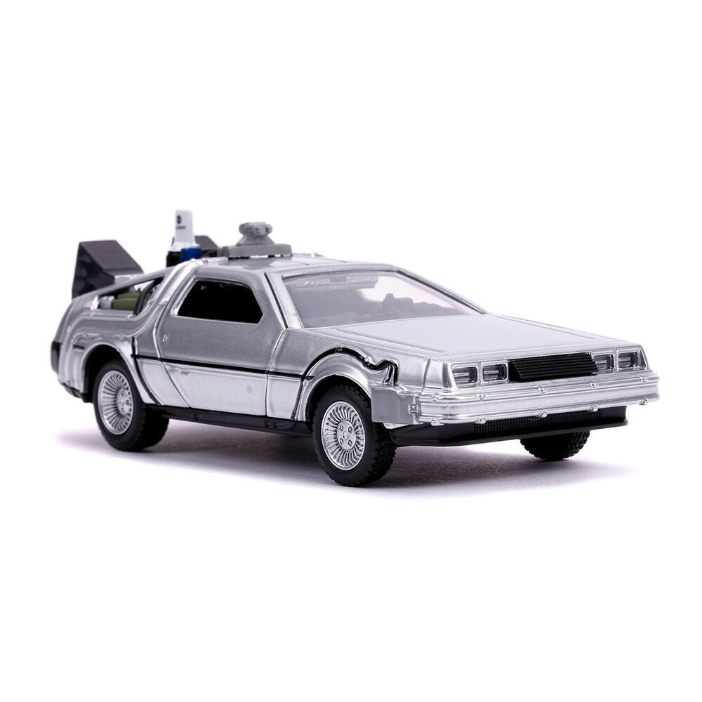 Réplica plateada del DeLorean de Regreso al Futuro II a escala 1:32 - 5
