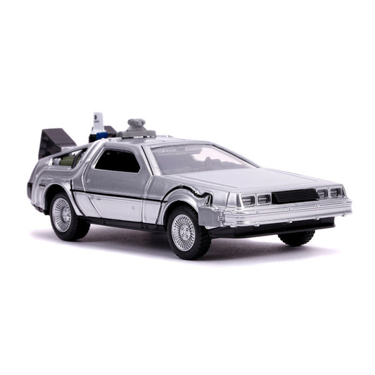 Réplica plateada del DeLorean de Regreso al Futuro II a escala 1:32 - 5