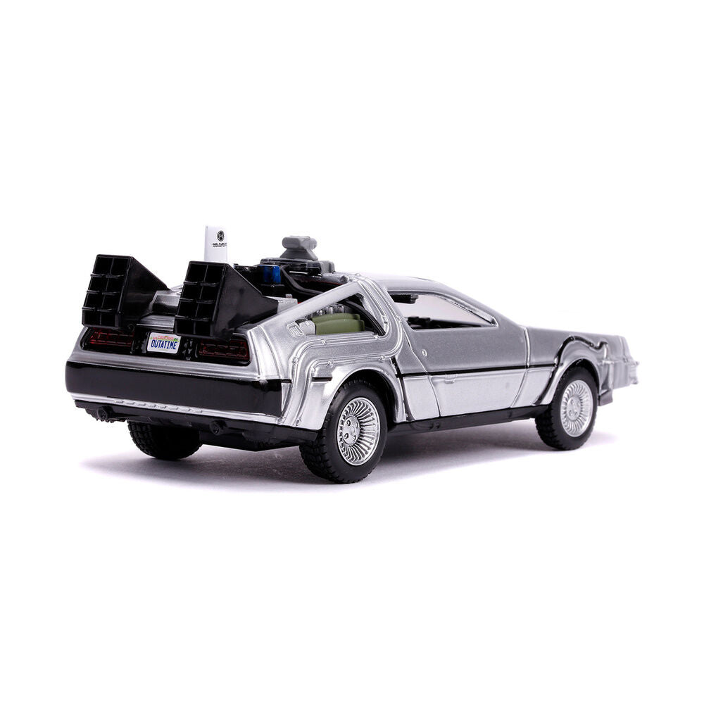 Réplica plateada del DeLorean de Regreso al Futuro II a escala 1:32 - 6