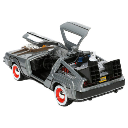 Réplica plateada del DeLorean Time Machine de Regreso al Futuro III a escala 1:32 - 4