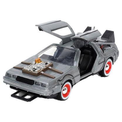 Réplica plateada del DeLorean Time Machine de Regreso al Futuro III a escala 1:32 - 5
