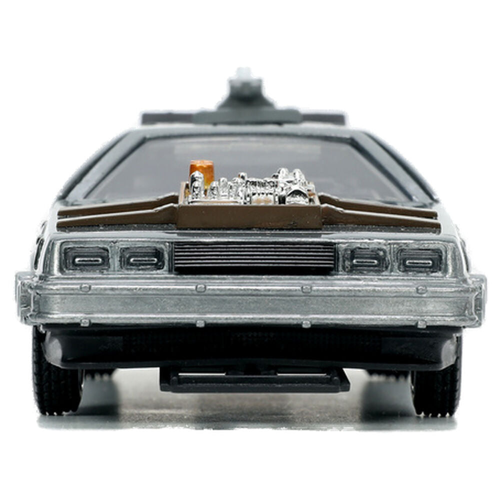 Réplica plateada del DeLorean Time Machine de Regreso al Futuro III a escala 1:32 - 6