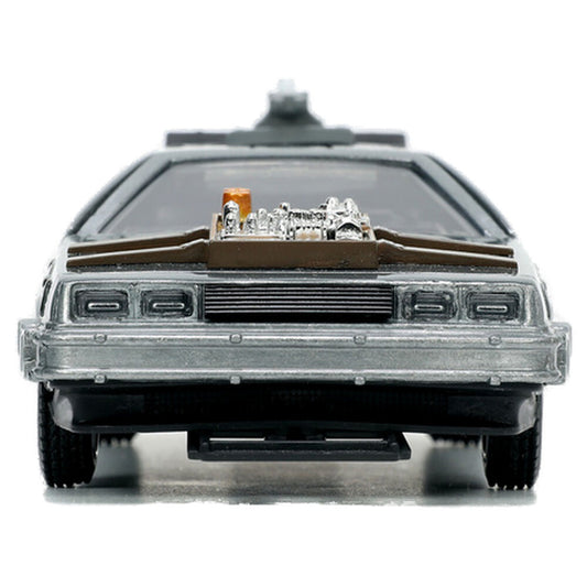 Réplica plateada del DeLorean Time Machine de Regreso al Futuro III a escala 1:32 - 6