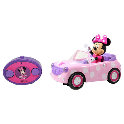 Vehículo Roadster rosa de Minnie Disney con mando a distancia