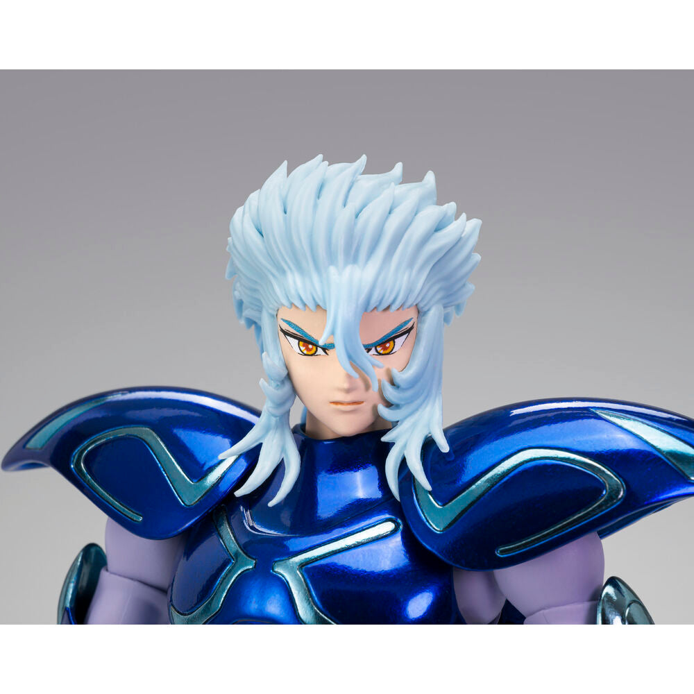 Figura articulada de Fenrir de Saint Seiya con armadura azul y lobo - 3