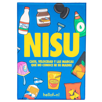 Caja azul del juego de cartas Nisu de HELLOFUN!