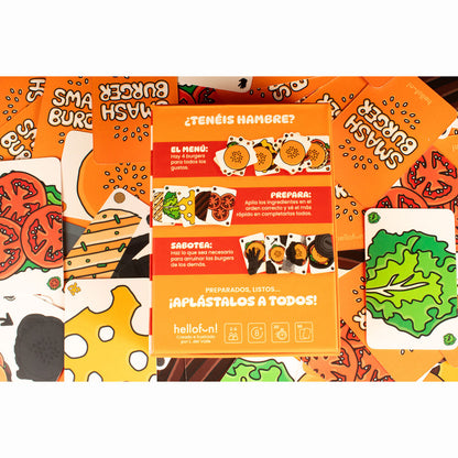 Caja del juego de cartas Smash Burger con ilustración de hamburguesa - 4