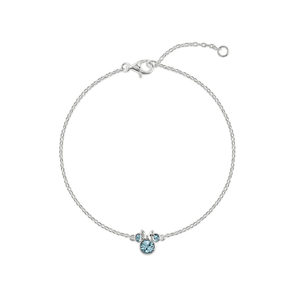 Pulsera Minnie Disney de plata 925 con detalles azules