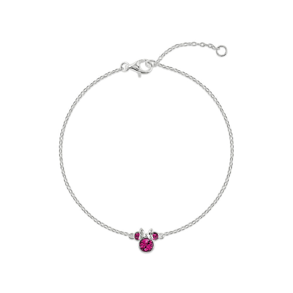 Pulsera Minnie Disney de plata 925 con detalle rosa