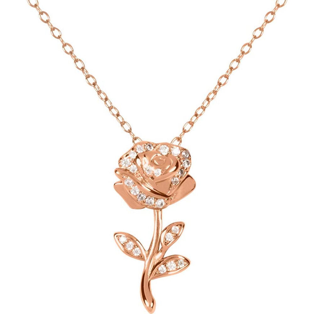 Colgante de rosa de La Bella y la Bestia Disney en plata 925