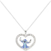 Colgante corazón plateado de Stitch Disney
