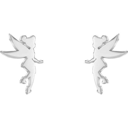 Pendientes de plata 925 con silueta de Campanilla Disney
