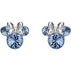 Pendientes de plata 925 con silueta de Minnie y detalles azules