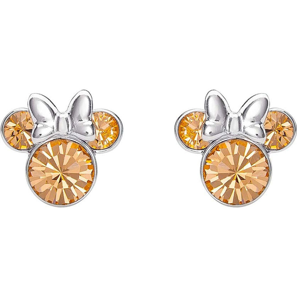 Pendientes June de Minnie Disney plateados con detalles dorados