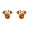 Pendientes Minnie Disney de plata 925 con detalles naranjas