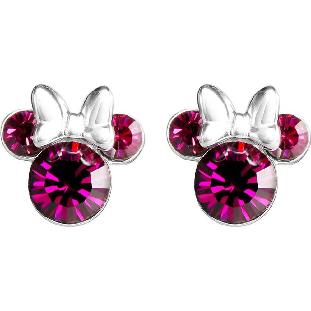 Pendientes Minnie Disney de plata 925 con detalles rosas