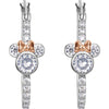 Pendientes colgantes Minnie Disney de plata 925 con lazo rosa