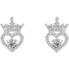 Pendientes Abril de plata 925 con corona y corazón Disney