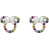Pendientes Rainbow Minnie Disney de plata 925 con detalles multicolor