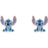 Pendientes de plata 925 con diseño de Stitch Disney en azul y morado