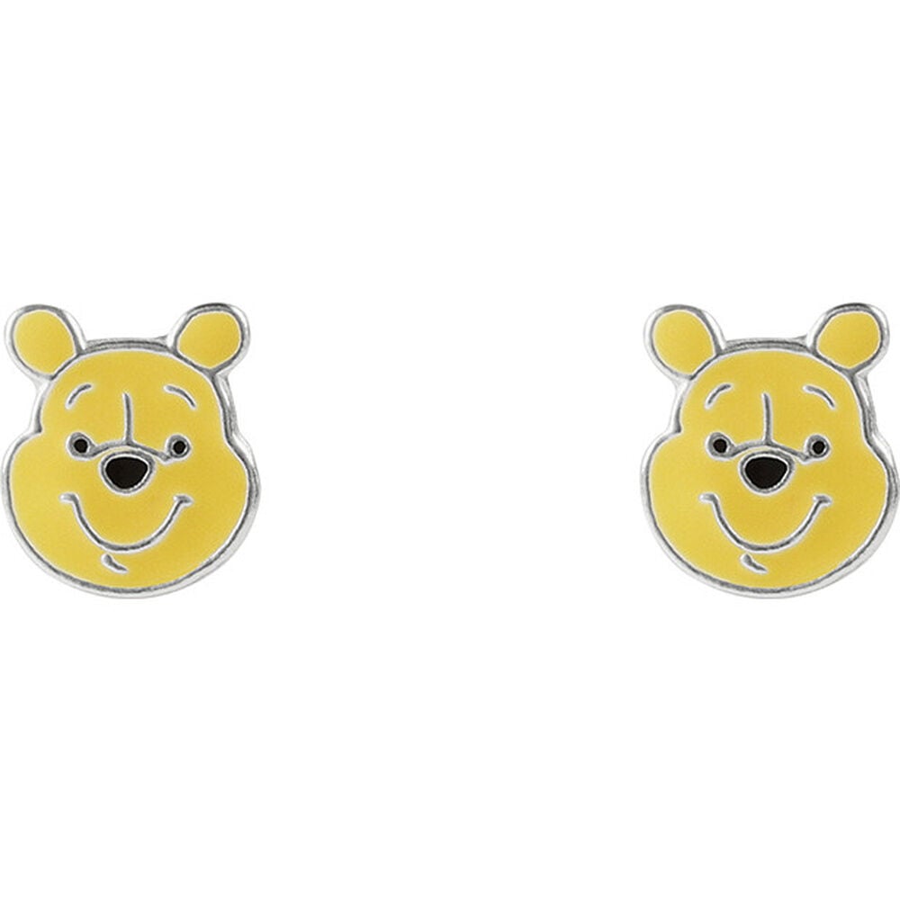 Pendientes de plata 925 con rostro amarillo de Winnie the Pooh