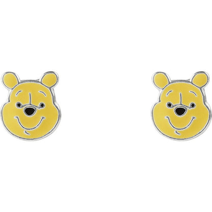 Pendientes de plata 925 con rostro amarillo de Winnie the Pooh