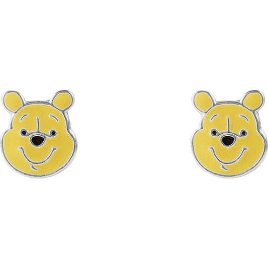 Pendientes de plata 925 con rostro amarillo de Winnie the Pooh