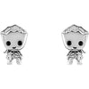 Pareja de pendientes Groot de Marvel en plata 925