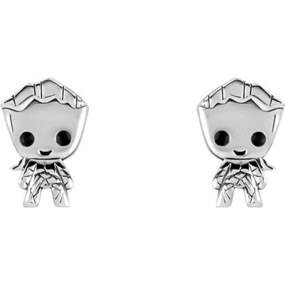 Pareja de pendientes Groot de Marvel en plata 925