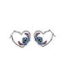 Pendientes de aro con corazón y figura de Stitch Disney